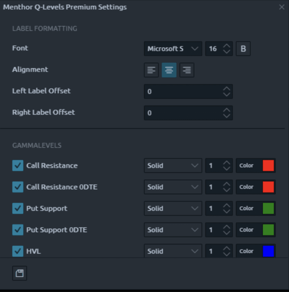 Quantower Integration - Custom Settings Quantower