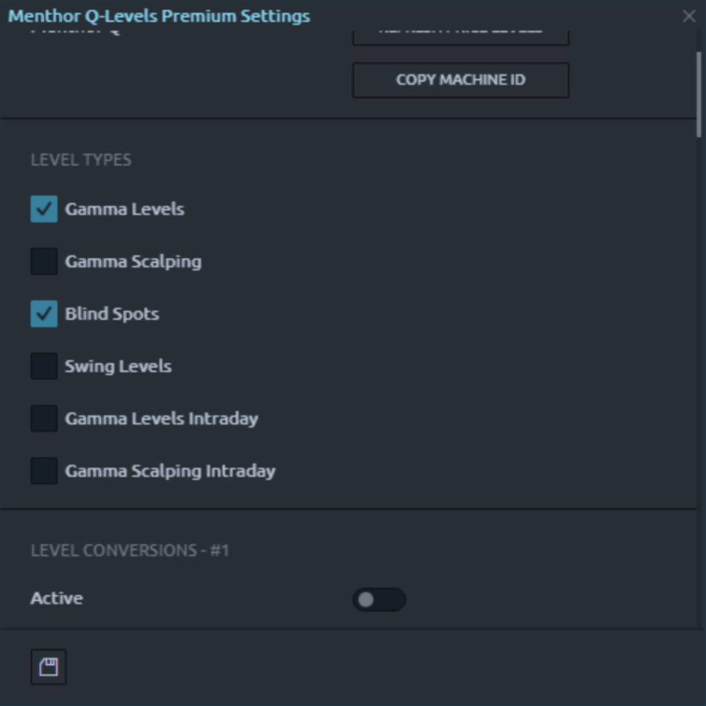 Quantower Integration - Quantower Levels Type